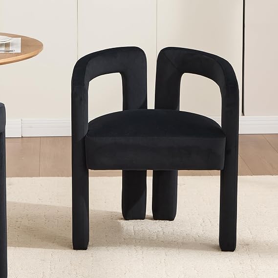 Velvet Dining Chairs Set 1, Upholstered Barrel Chairs Accent Chair