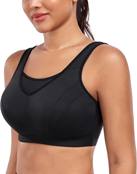 DotVol Women's High Impact Wireless Full Coverage Sports Bra | Bounce Control, Non Padded, Plus Size, Gym, Yoga, Running
