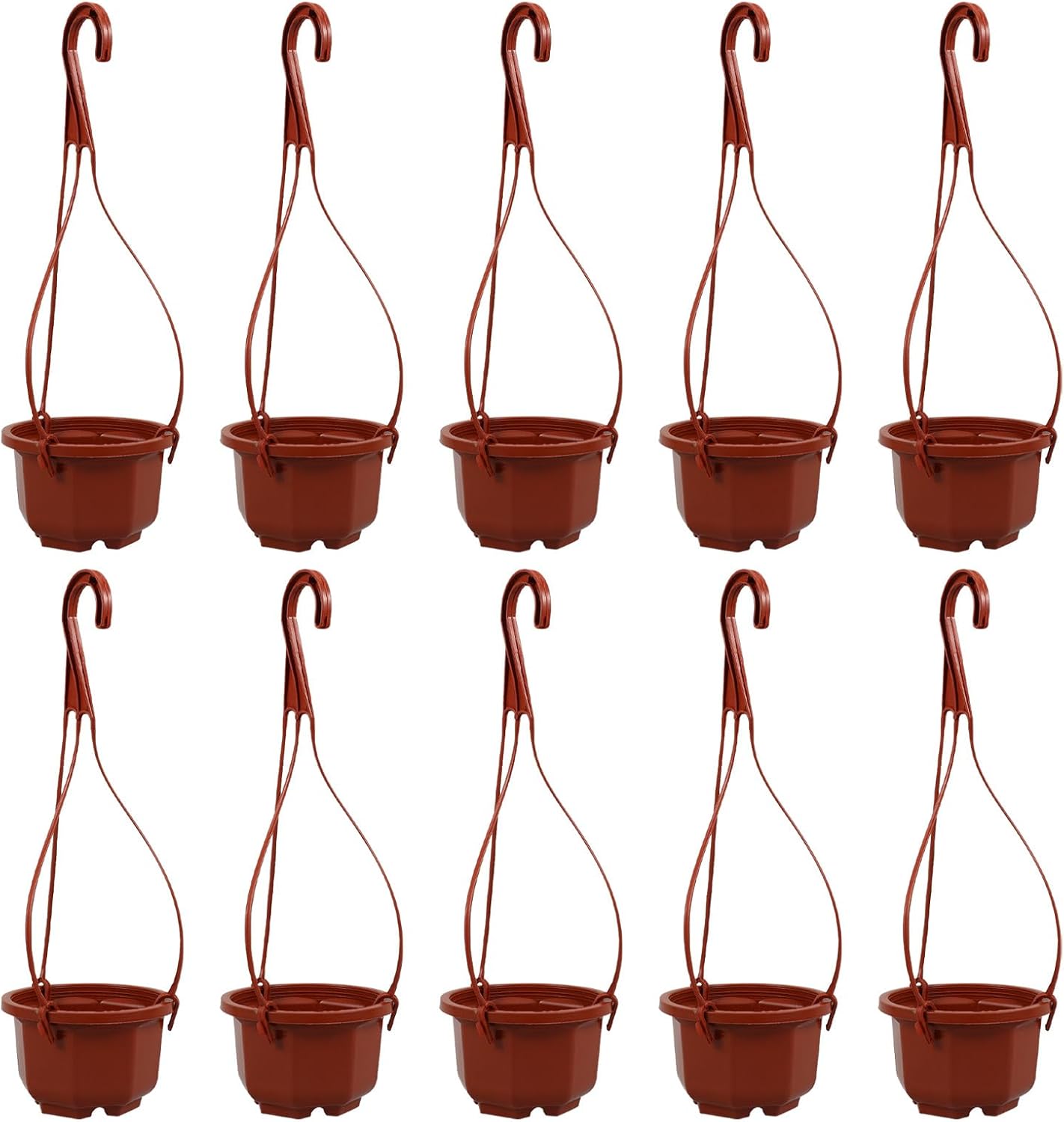 Mipcase 10 Pack Hanging Planters, Hanging Planters for Indoor Plants Hanging Pot with Hooks Hanging Baskets for Plants Outdoor Home Decor, 25.00X9.80X9.80CM, Dark Red