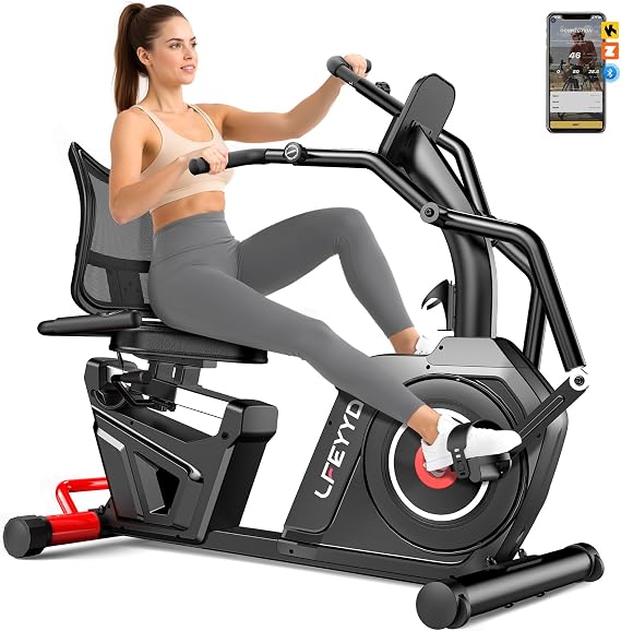Recumbent Exercise Bike for Home, Stationary Bike with Arm Exerciser