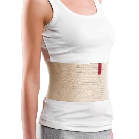 ORTONYX Abdominal Binder for Women Men. 6.25" Wide Belly Compression Wrap | All-Over Hook-and-Loop Adjustment. Post Surgery, Postpartum, C-Section, Hospital Grade Belly Band. Stomach Support Belt.