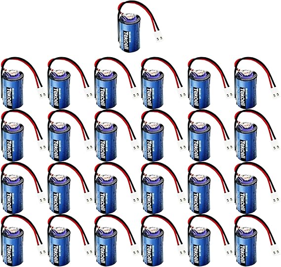 (25 Pack) SB-AA02 3.6v 1200mAh Non-Rechargeable 1/2AA Lithium Battery for Tekcell SB-AA02 Battery Instead of LS14250 PLC Battery