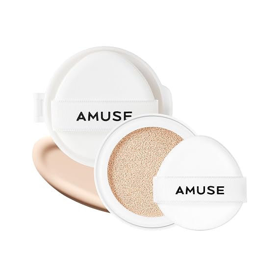AMUSE SEOUL Ceramic Skin Perfector Cushion Foundation Refill (1.5 NATURAL REFILL) - Flawless Coverage, Semi Matte Glow, Long Lasting, Lightweight Satin Finish, Vegan, Korean Beauty Makeup (15g)