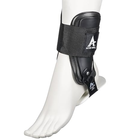 Cramer Active Ankle T2 Ankle Brace, Medium, Black, Rigid Support for Men 7-10 & Women 8-11 Shoe Size, Adjustable Brace for Sprains, Volleyball & Cheerl, Lightweight EVA Padding,Fits Left or Right Foot