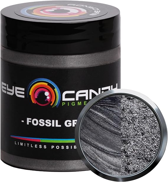 Eye Candy Pigments Premium Grey Mica Powder - Fossil Grey (25gr) - for Epoxy, Resin, Soap, Paint, Woodworking, Acrylic Pouring, Bath Bombs, Fishing Lures - DIY Arts and Crafts Additive