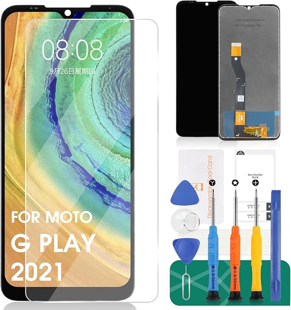 Screen Replacement for Motorola Moto G Play 2021 XT2093 XT2093-3 XT2093-6 XT2093-7 XT2093DL 6.5 LCD Display Touch Digitizer Assembly Glass Repair(Black)