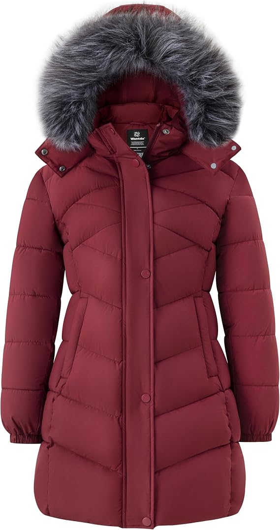 wantdo Women's Long Winter Coat Light Puffer Jacket(Plus Size Available)