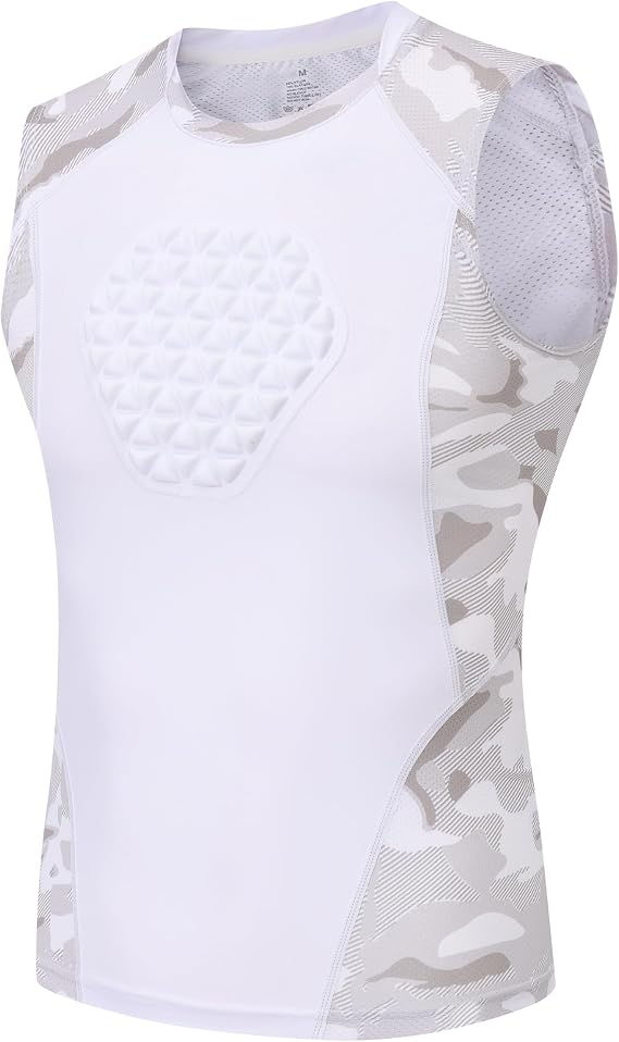 Youth Chest Protector Padded Compression Shirt, Heart Sternum Guard