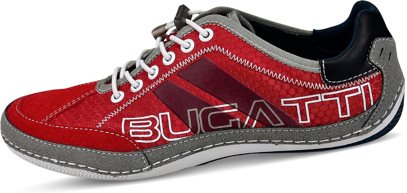 Bugatti Men's Sneaker with Light Sole, Sporty Low Shoe, Elastic LacesSneaker
