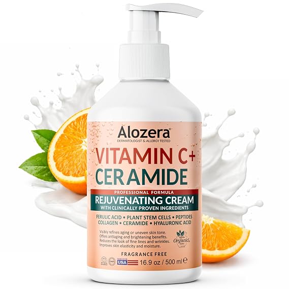 Alozera Rejuvenating Brightening Body Lotion Vitamin C + Ceramides, 16.9 oz