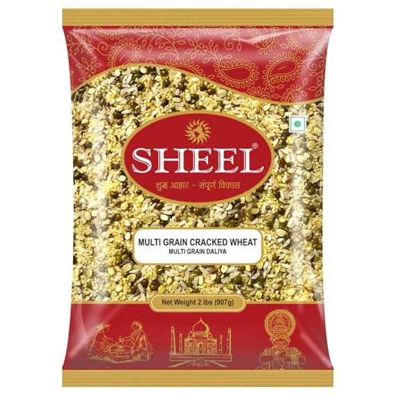 Sheel Multigrain Cracked Wheat/Daliya (Mix Grain Dalia) - 2 Lb (907g)~ All Natural | Vegan | Gluten Friendly | NON-GMO | Indian Origin | High in Fiber & Protein