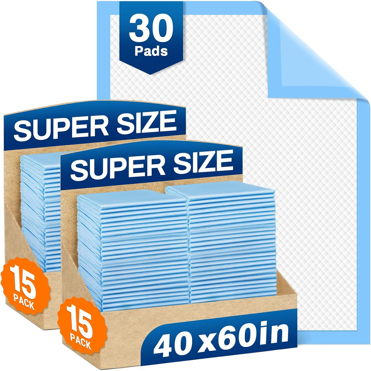 Disposable Bed Pads 40"X40" Extra Large Chucks Pads for Adults 140 Gram Incontinence Bed Pads Super Absorbent Underpads Waterproof Pee Pads for Elderly or Pets [100x100CM, 10pcs]
