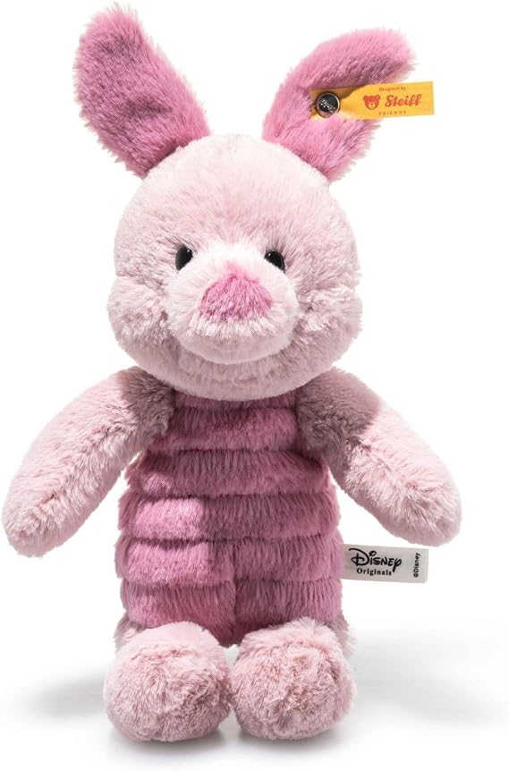 Steiff Disney Originals Piglet 20 cm Soft Cuddly Friends Cuddly Soft Pink Plush Walt Disney Plush Figure Winnie the Pooh Cuddly Toy Machine Washable