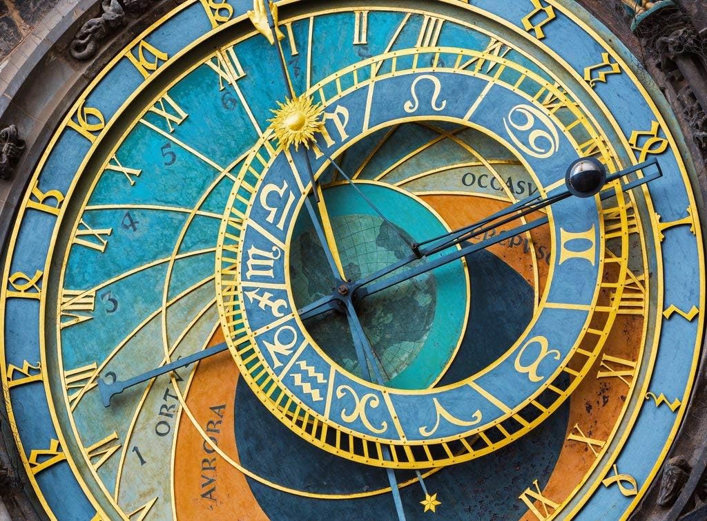 Colorful Wooden Photo Jigsaw Puzzle - Prague Clock - 500 Unique Wooden Pieces by Nautilus Puzzles. Made in The USA