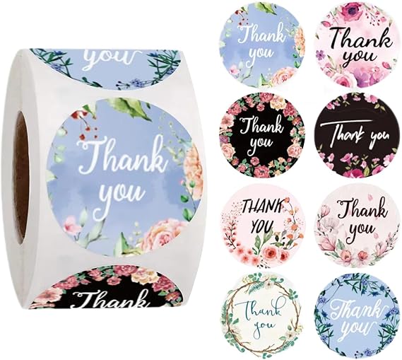 Thank You Stickers Small Business for Packaging Business Wedding Festival Birthday Party(500 Pcs,1 in)