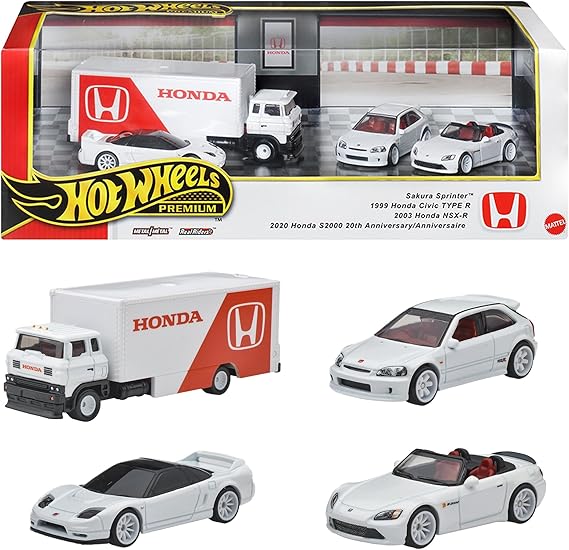 HOT WHEELS Premium Honda Serisi GMH39 Civic, NSX-R, S2000 20th Anniversary, Sakura Sprinter