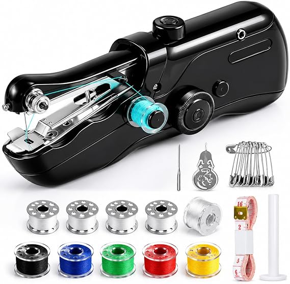 Handheld Sewing Machine,Mini Portable Electric Sewing Machine for Beginners Adult (Black)