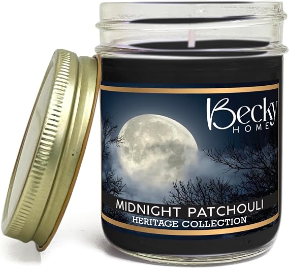 8oz Patchouli Scented Candle, Soy Aromatherapy Candle | Patchouli scented soy aromatherapy candle 8oz for earthy aroma, calming ambiance, and relaxing home decor.