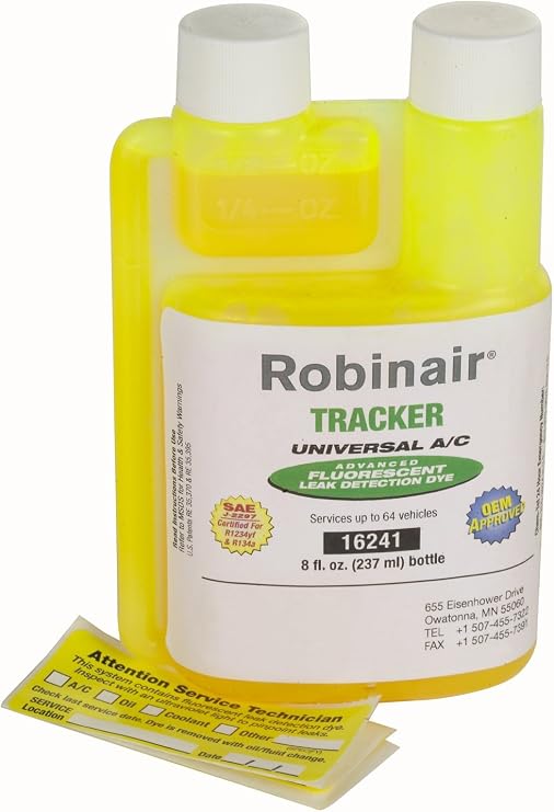 Robinair 16241 Tracker Universal A/C Fluorescent Dye - 8 oz. Bottle