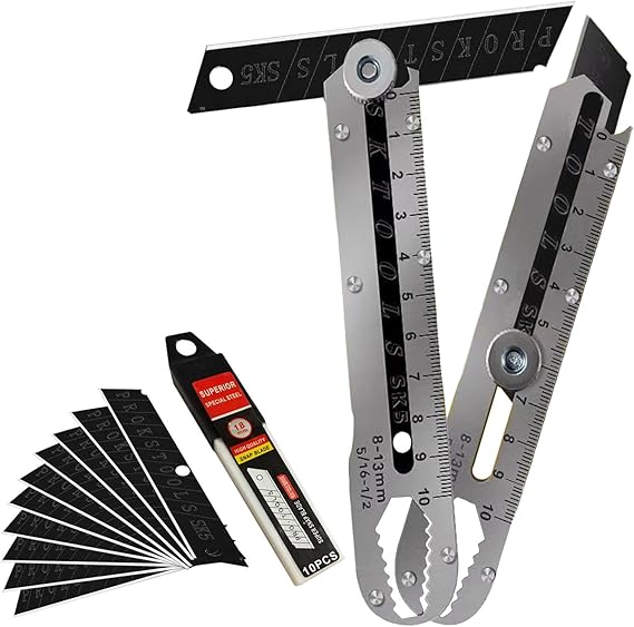 2PCS Stainless Steel Utility Knife,Multi-Functional Retractable Box Cutter with 10PCS Blades,Extended Glass Scraper,Razor Blade Scraper with Scale & Bottle Opener for Office,Home,Workshop