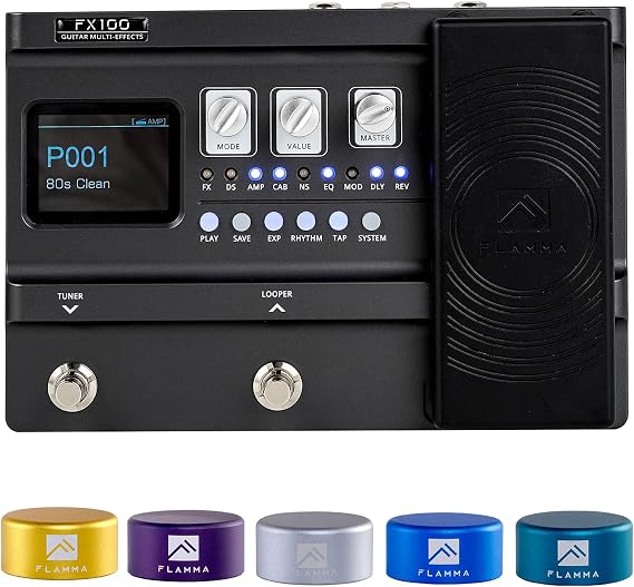 FLAMMA FX100 Multi Effects Pedal with 5pcs Footswitch Toppers