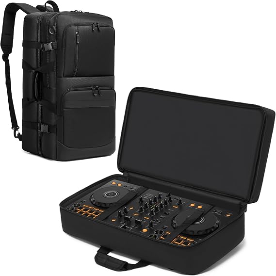 DJ Controller Case Compatible with DDJ FLX4 / DDJ 400 / REV1 / SB3 | DJ Controller Bag Backpack with Multi-pocket & Laptop Compartment, Full Soft Padded, Easy to Carry, Durable