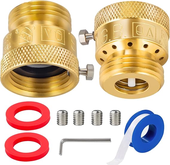 Vacuum Breaker Hose Bib Backflow Preventer, 3/4 Inch, Anti-Siphon Vacuum Breaker, Brass Plumbing Fitting,Lead-free brass(2PCS)