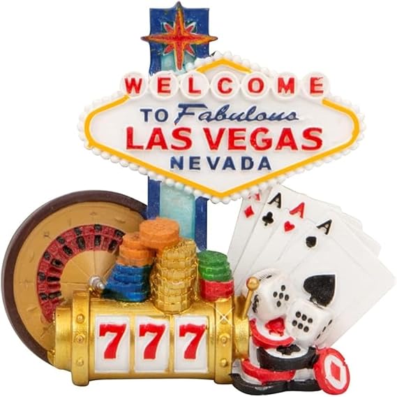 Las Vegas Magnet with Welcome Sign 3 Inches