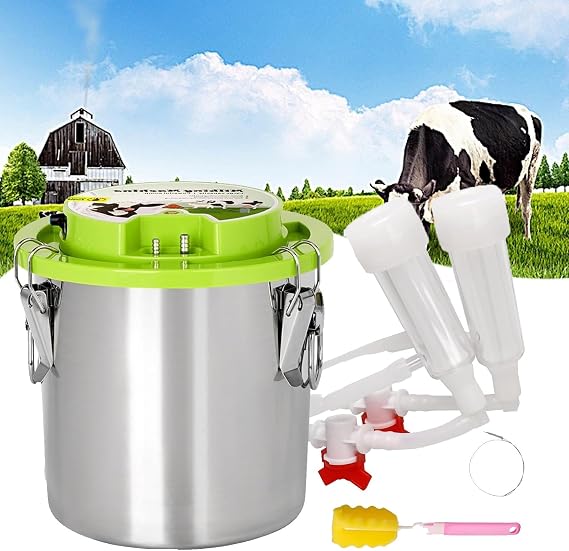 All-in-One Milking Machine for Goat/Cow, Rechargeable Automatic Breast Pump - Adjustable Suction/Auto Stop Milking, 12L Portable Milker for Farm/Family,Sheep