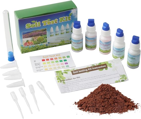 Soil Test Kit 1 Set Garden Soil Tester for Nitrogen Phosphorus Potassium Nutrient Levels, Easy Home Test Kit for Lawn, Agriculture, Gardening, Plants
