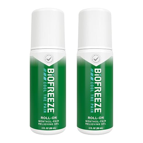 Biofreeze Pain Relief Roll On, Cooling Menthol Relief, 3 FL OZ (2 pack)