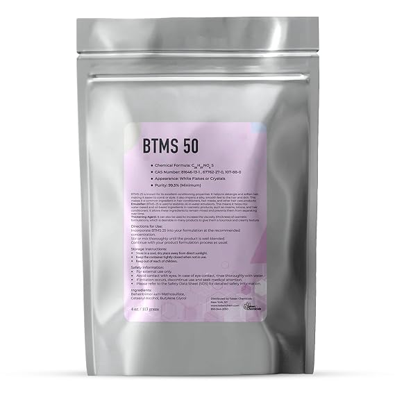 BTMS 50 Conditioning Emulsifier BTMS-50 For DIY Hair Conditioners, Lotion Making Cetearyl Alcohol Emulsifying Conditioning Agent (4 Ounce / 113 Grams)
