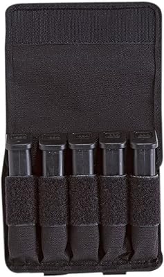 TUFF 5 in Line Magazine Pouch 1000D Black Nylon, B92fGL 17202122P226