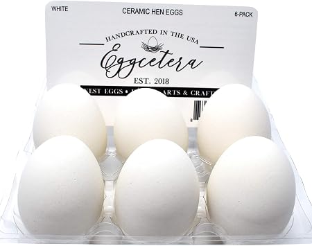 Ceramic Nest Eggs 6-Pack White