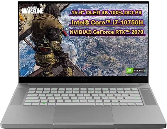 Razer Blade 15 Base Gaming Laptop, Core i7-10750H, NVIDIA GeForce RTX 2070 Max-Q, 15.6" 4K OLED, 16GB RAM, 512GB SSD, Chroma R, Thunderbolt 3, Bluetooth, programmable Keyboard, Windows10