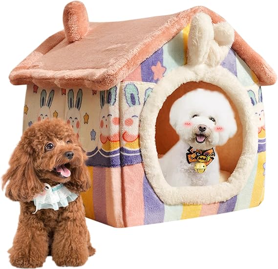 XINHUAYJ Cozy Indoor Dog Kennel cat Kennel Bed, Washable Plush Dog House, Foldable Non-Slip pet Dog Kennel, Foldable Dog Kennel cat Kennel, Warm cat Kennel Dog Kennel Sofa pet Supplies(Large)