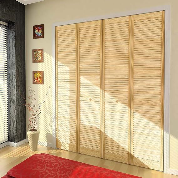 Closet Door, Bi-fold, Traditional Louver-Louver Clear (80x30)