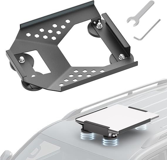 Starlink Mini Mount Magnetic with 264lbs Heavy Duty Magnet Bases for RV Car | 264lbs Heavy Duty Magnet, 4-Side Protection Magnetic, Quick Release Sunroof Suction Cup Mounting Kit, RV Accessories Black