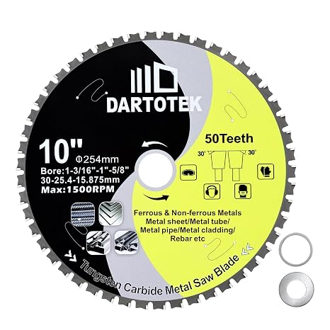 Metal Saw Blade 254 mm x 30/25.4/15.875 mm Metal Cutting Disc TCT