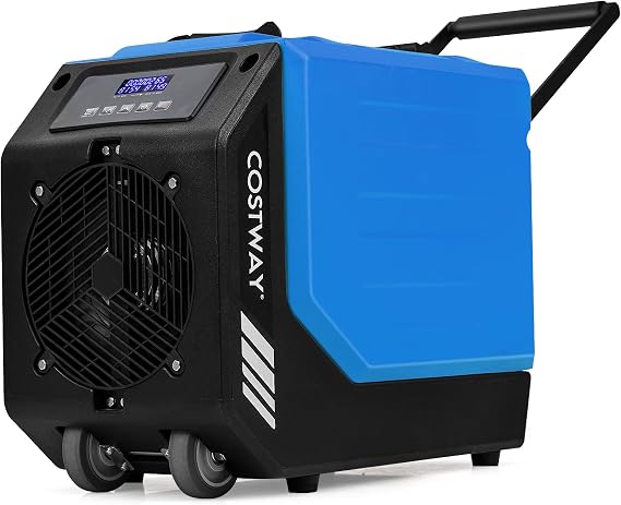COSTWAY 90L/Day Commercial Dehumidifier with Drain Hose, 500㎡ Coverage