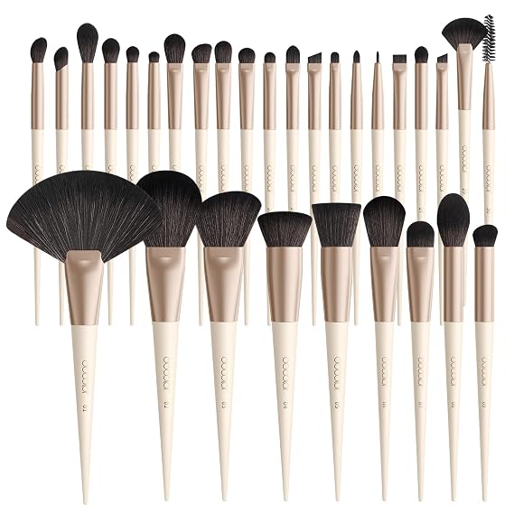 DUcare 30Pcs Professional Makeup Brushes Set, Large Foundation Powder Contour Concealer eyeshadow Blush EyeLiner Make up Brushes,Premium Synthetic hair,Vegan Cruelty-free