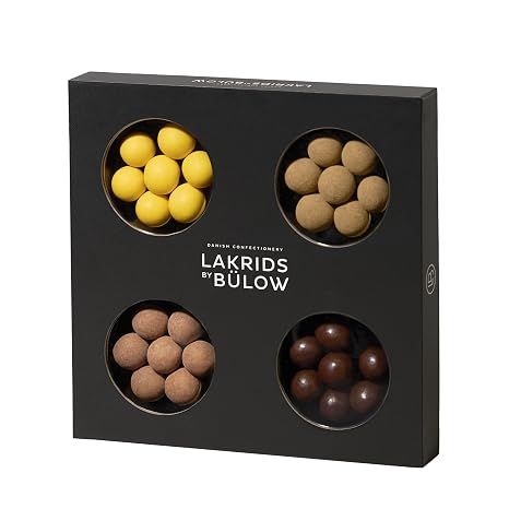 LAKRIDS BY BÜLOW - Selection Box - 175g - Praline Gift with Danish Gourmet Liquorice Balls - Soft Liquorice Wrapped in Creamy Chocolate