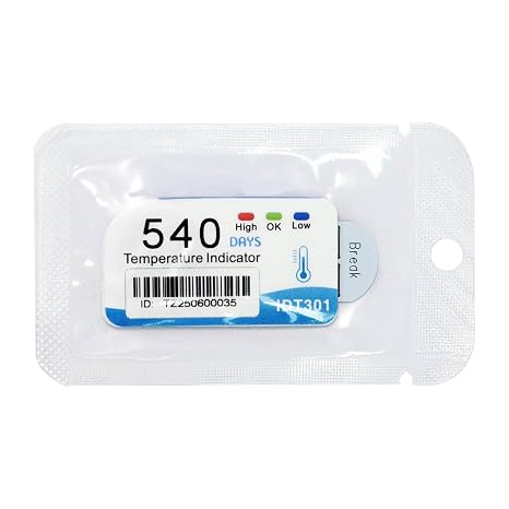Tzone Single Use Temperature Indicator with LED Alarm Temp Strip 1 Pack | -30C to 70C,for Shipping Cold Chain Medical Food Storage Transit,IP67 Waterproof,Irreversible Cold Temp Indicators,Disposable
