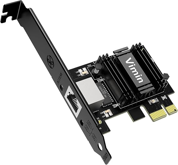 VIMIN 2.5G Network Card with Realtek RTL8125B, 2.5G Base-T PCIe NIC, 2500/1000/100Mbps PCI Express Gigabit Ethernet Card Supports Windows 11/10/8.1/8/7 & Linux OS