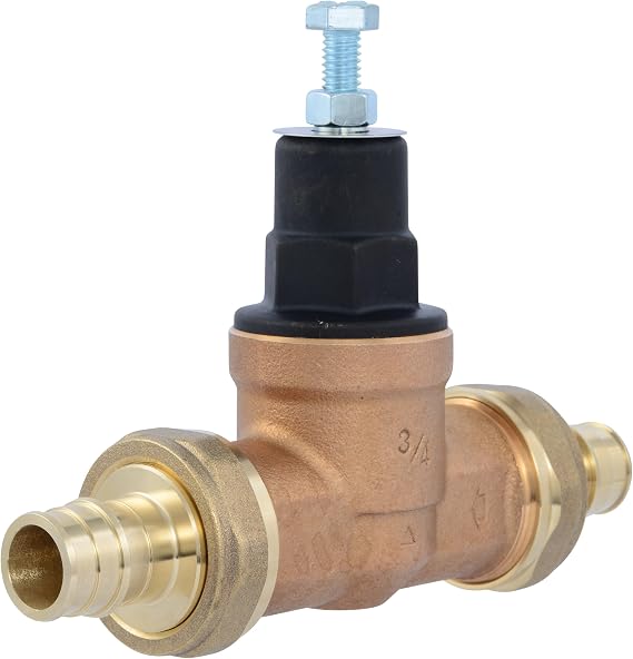 Cash Acme EB45 Pressure Regulating Valve, Double Union, 3/4 Inch Expansion, Poly Top, 60 PSI, PVA16P-DUEX-60
