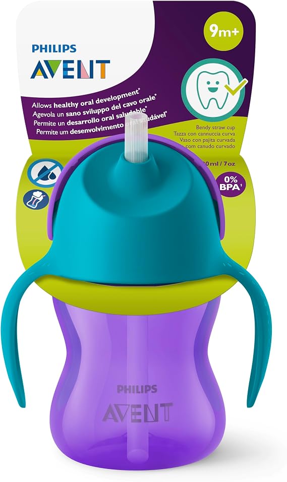 Philips Avent 7200858, Patterned Straw Cup, 200 Ml, Multicolor
