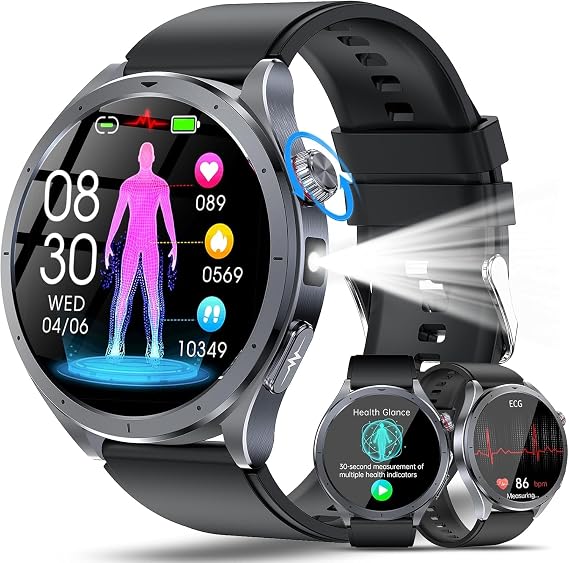 YUPENG AI Smart Watch for Men Blood Pressure/ECG/HRV/Uric Acid/BMI