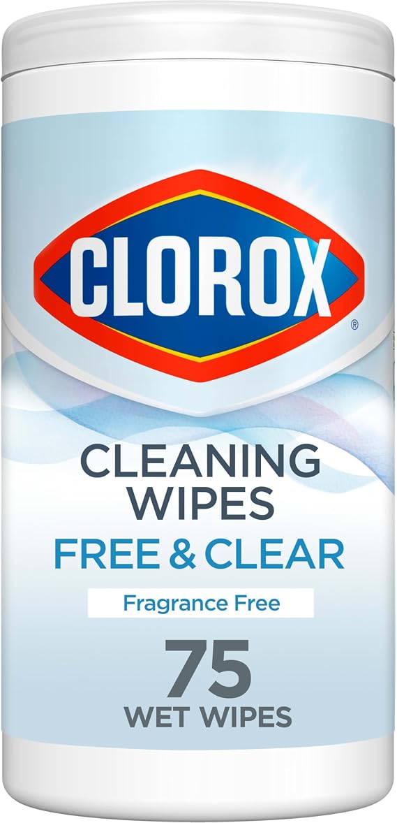 Clorox Free & Clear Cleaning Wipes, Fragrance Free, 75 Count (Package May Vary)