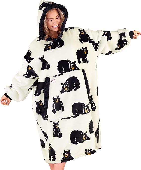 LazyOne Oversized Blanket Hoodie, Oversized Hoodies for Women and Men, Wearable Blankets | Oversized Hoodies for Women, One Size Fits All