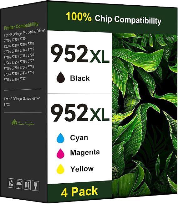 952XL Ink Cartridges Combo Pack Replacement for HP 952 HP 952XL 4 Pack